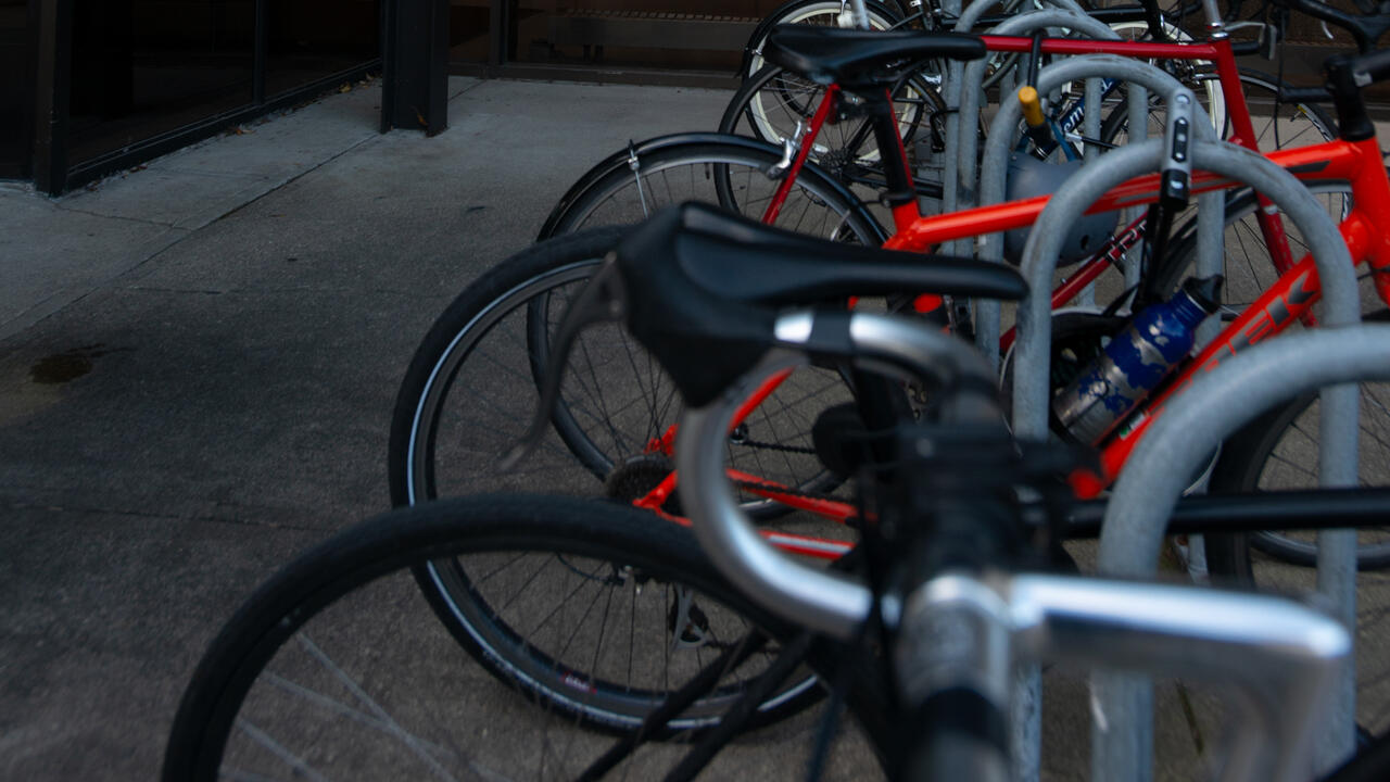 Bikes at MCAD's bike rack