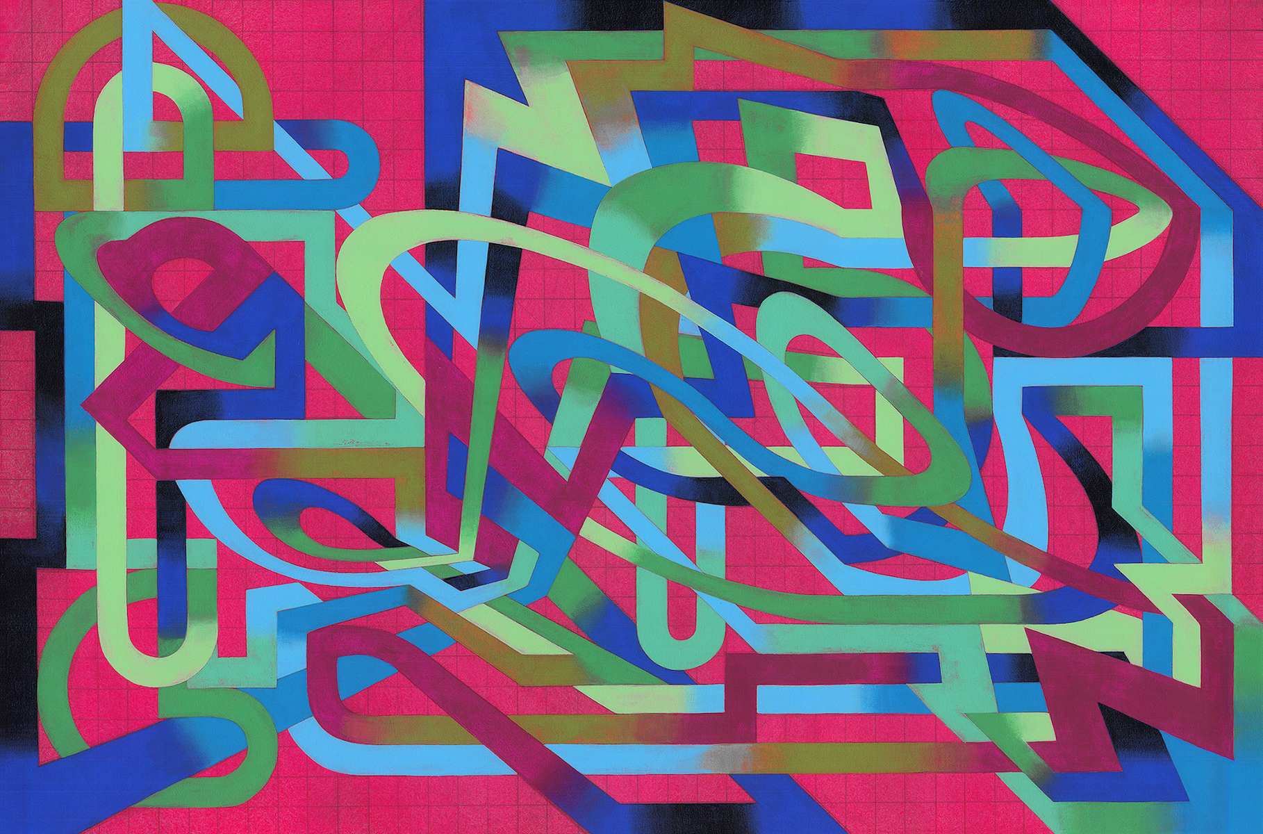 Circuit Topology painting by Zoe Shulman