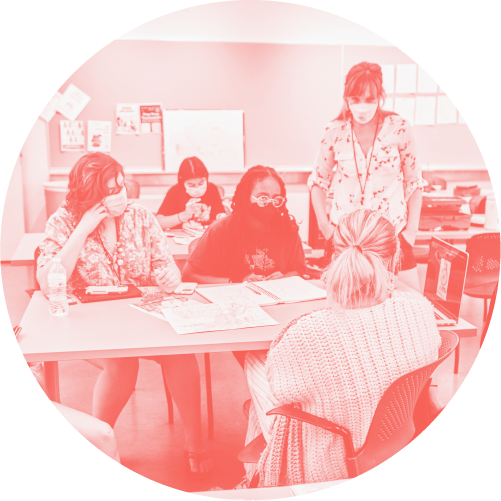 MCAD professor with students
