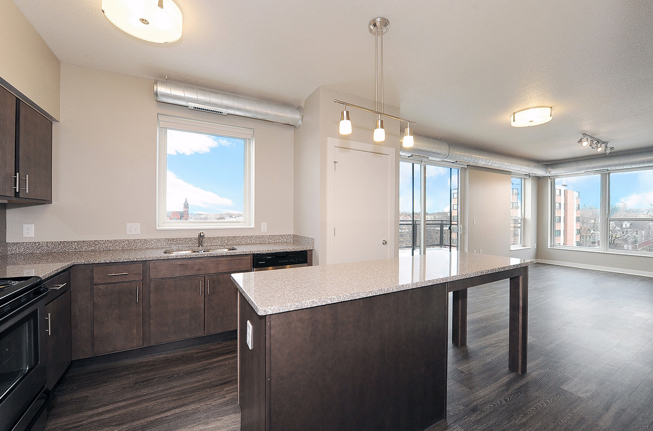 Interior of the hive with the kitchen and living room