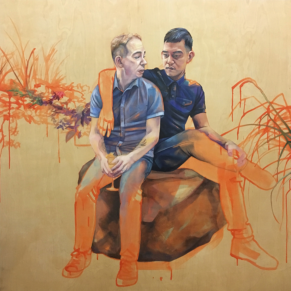 Painting of Derek and James by Leslie Barlow