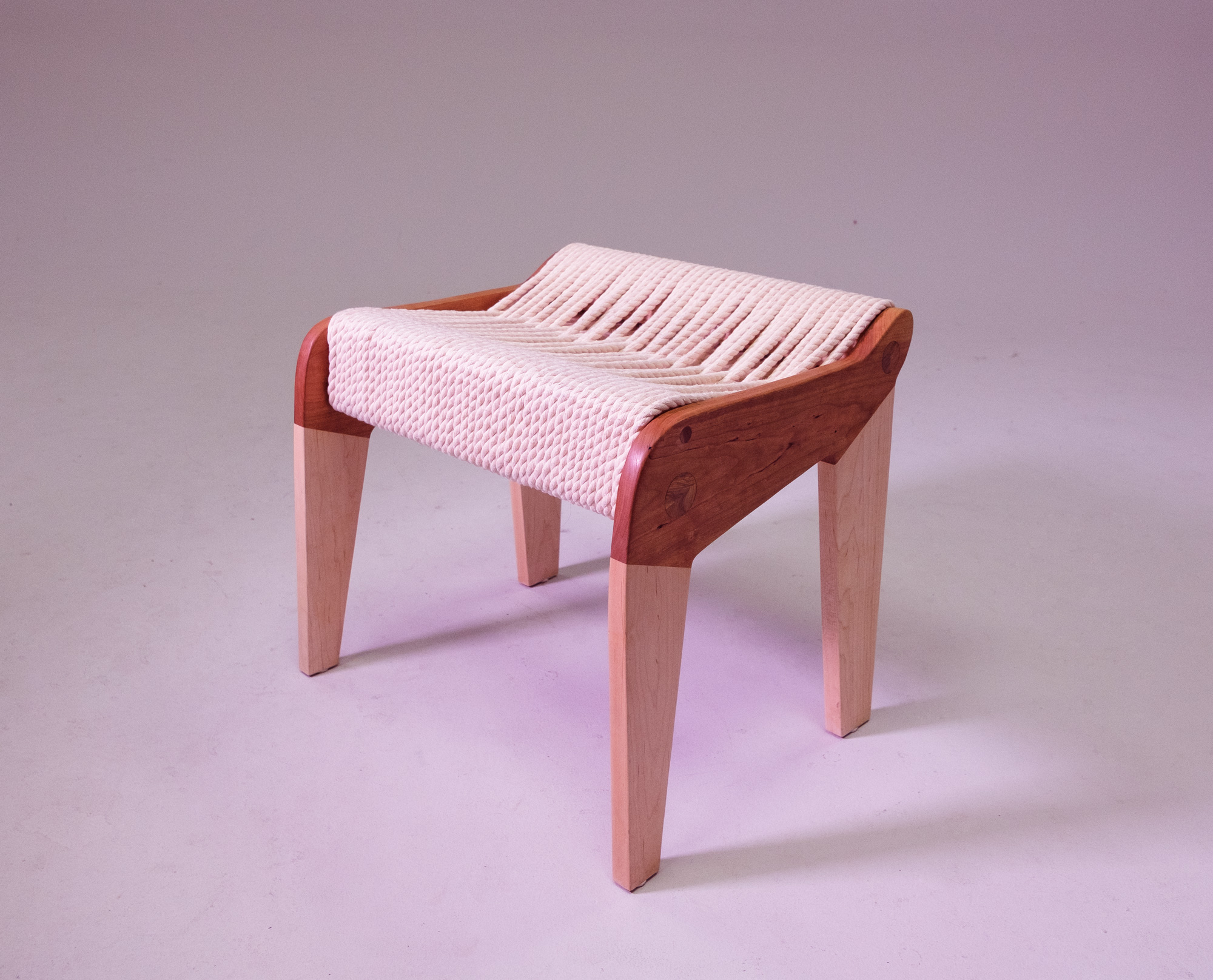 Chair made of wood and rope