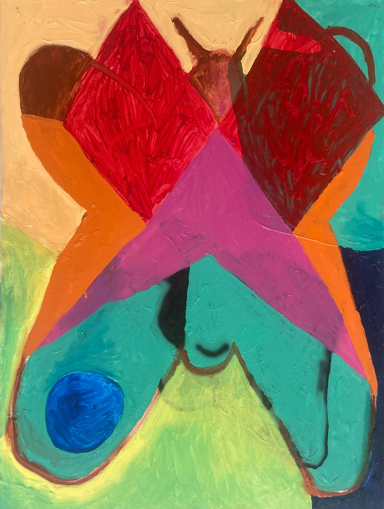 Colorful abstract painting of a butterfly
