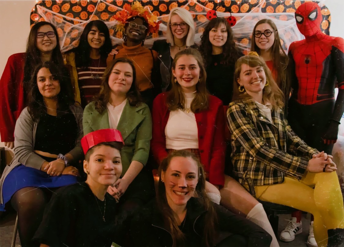 Students dressed for Halloween