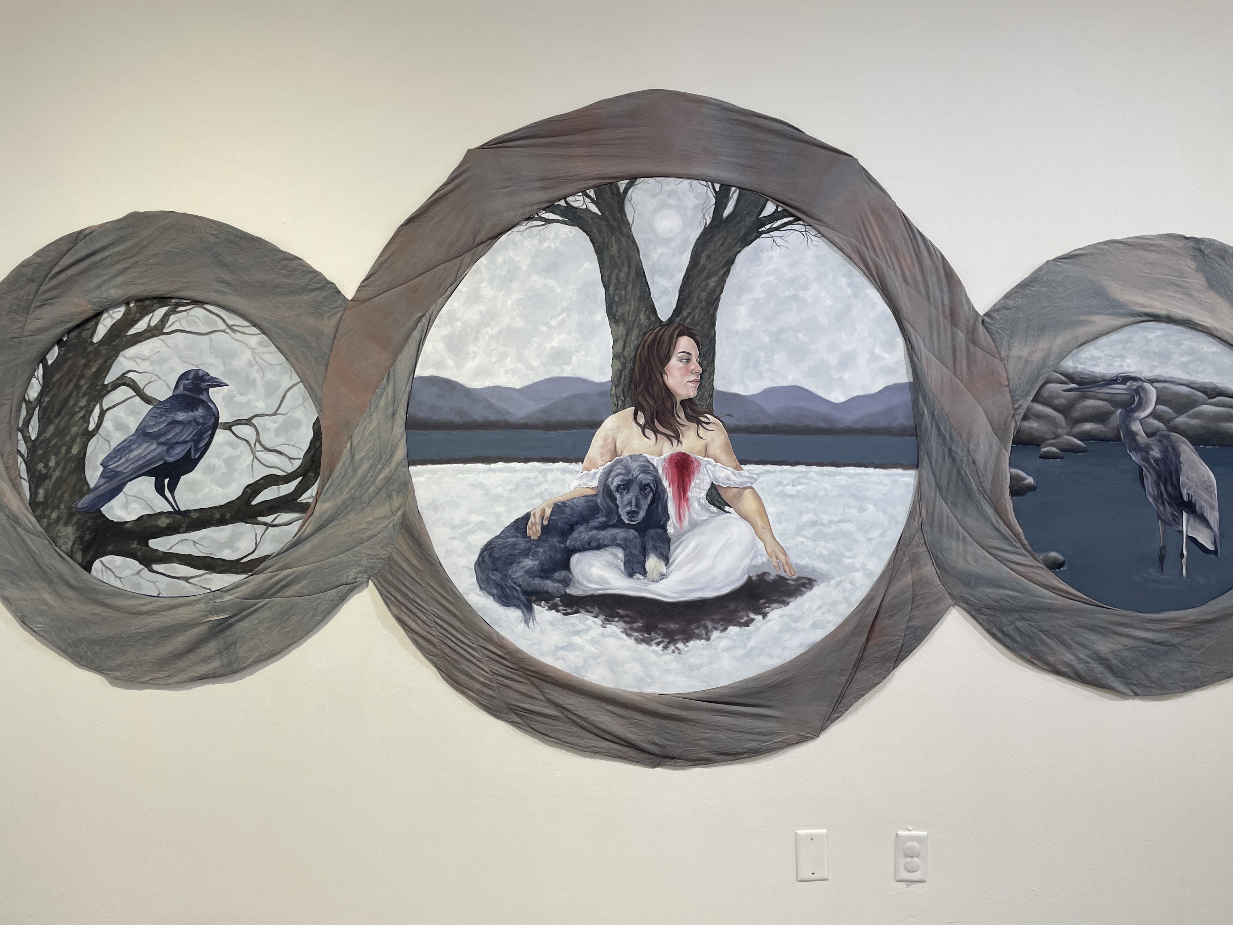 "Found Between Beginnings and Ends" multimedia painting by Carly Gallant