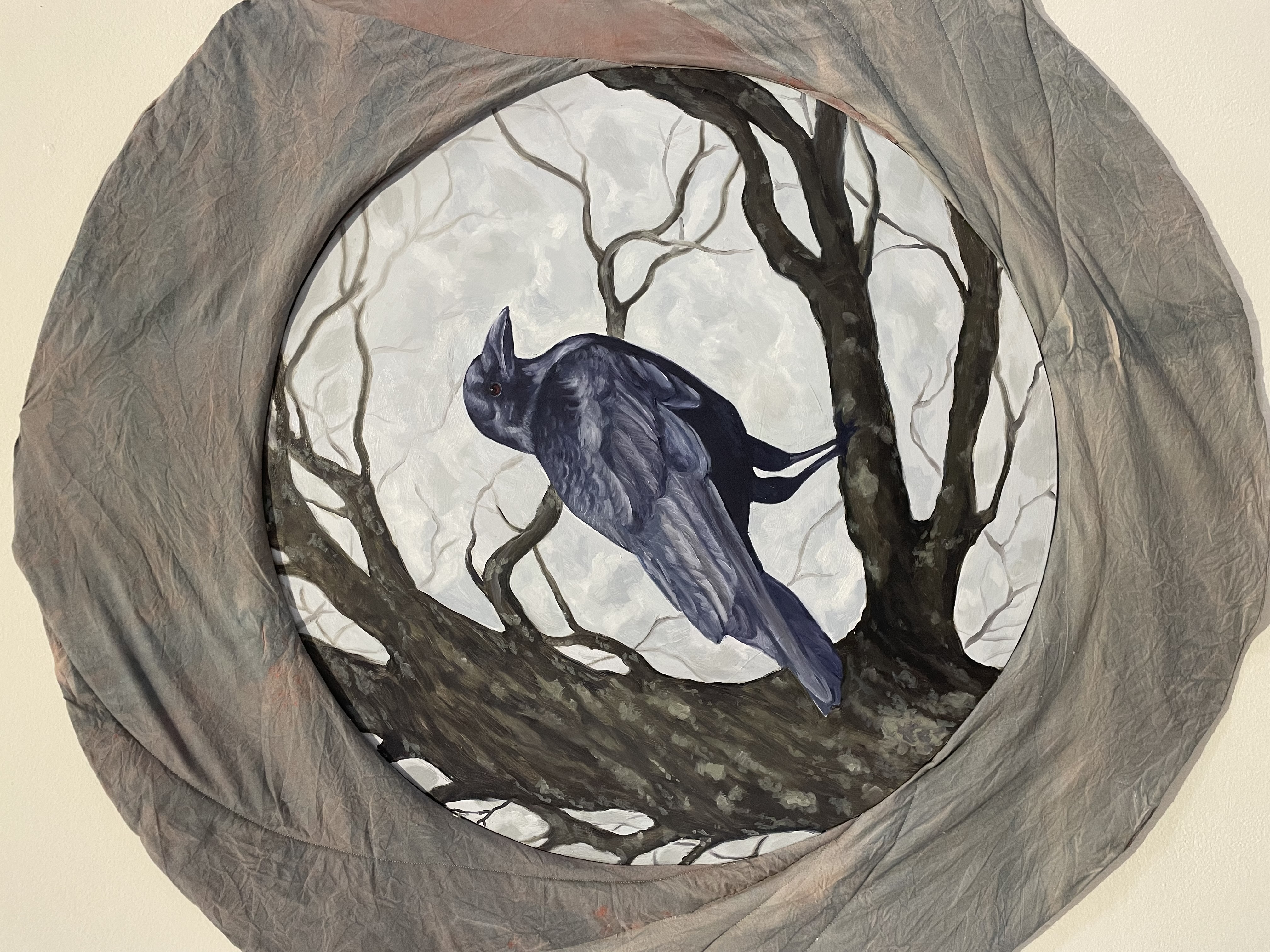 "Found Between Beginnings and Ends" multimedia painting by Carly Gallant