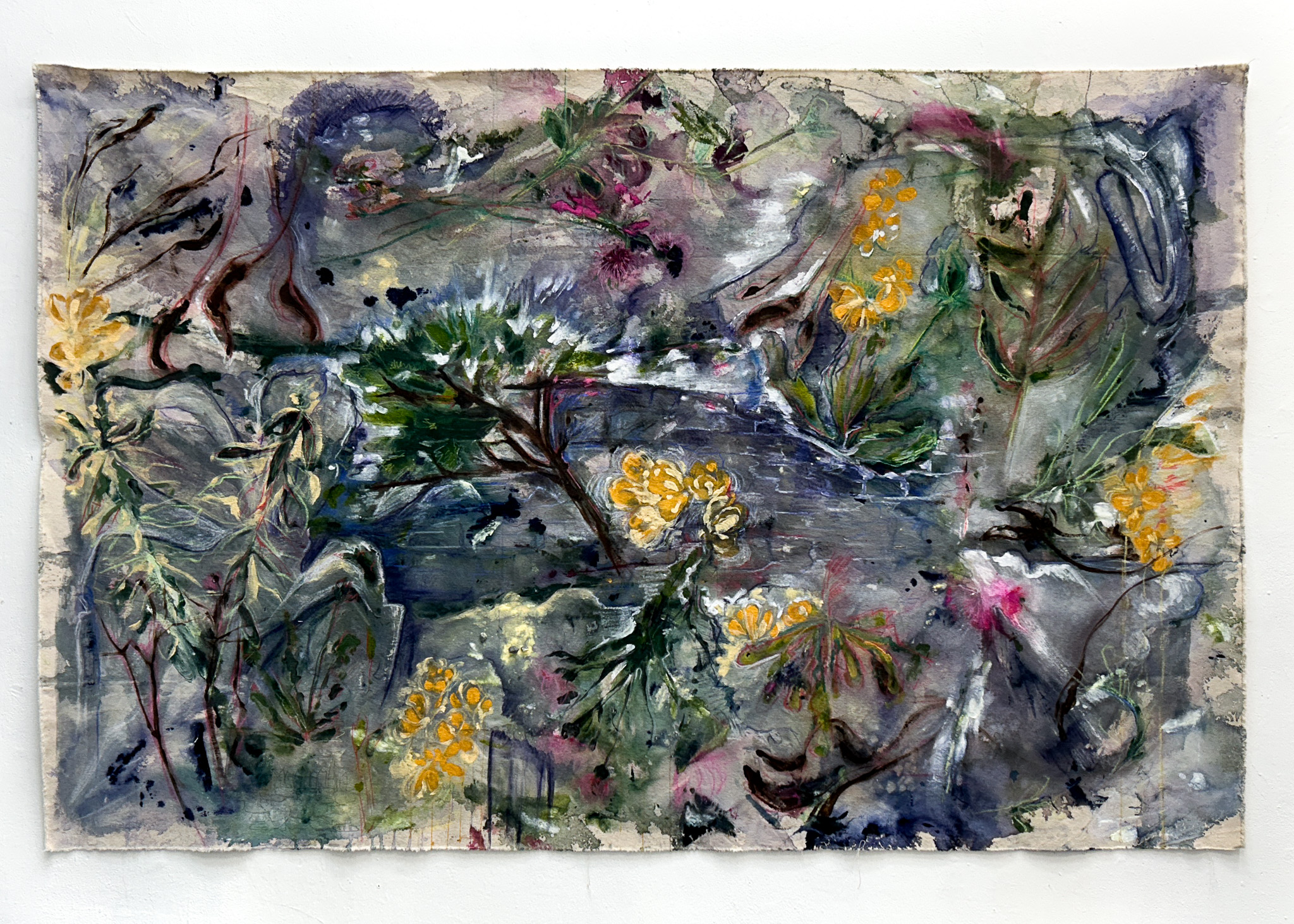 Home Scar: Burren, 2025, Acrylic, Organic Matter and Mixed Media on Canvas, 6’ x 4'