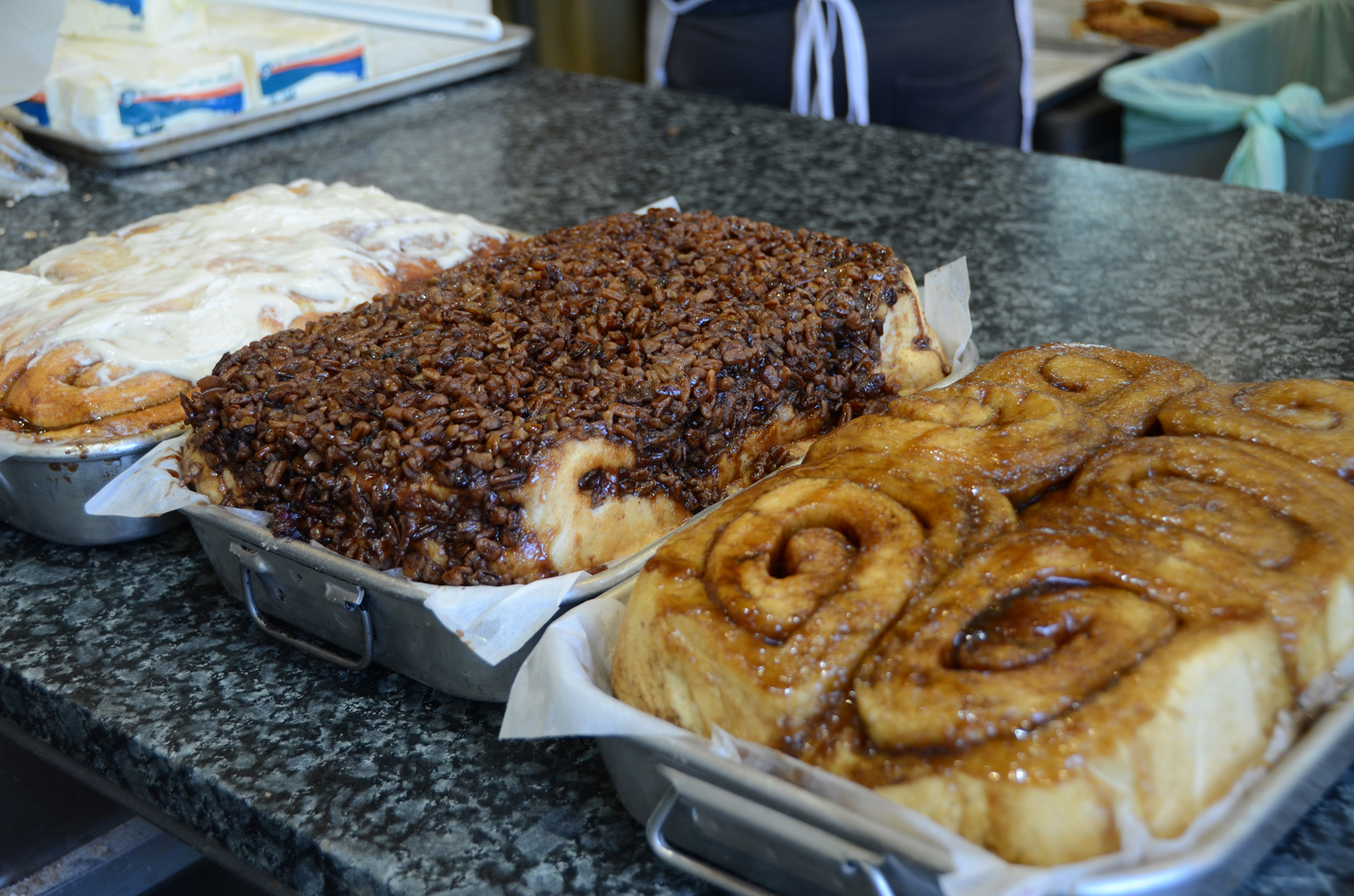 Cinnamon Rolls and Pecan rolls from Isle Bun and Coffee.
