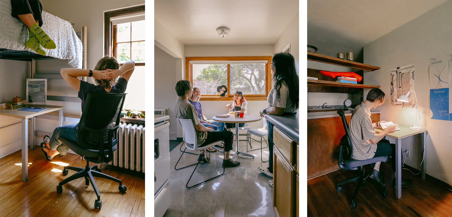 Students hanging out it on-campus housing