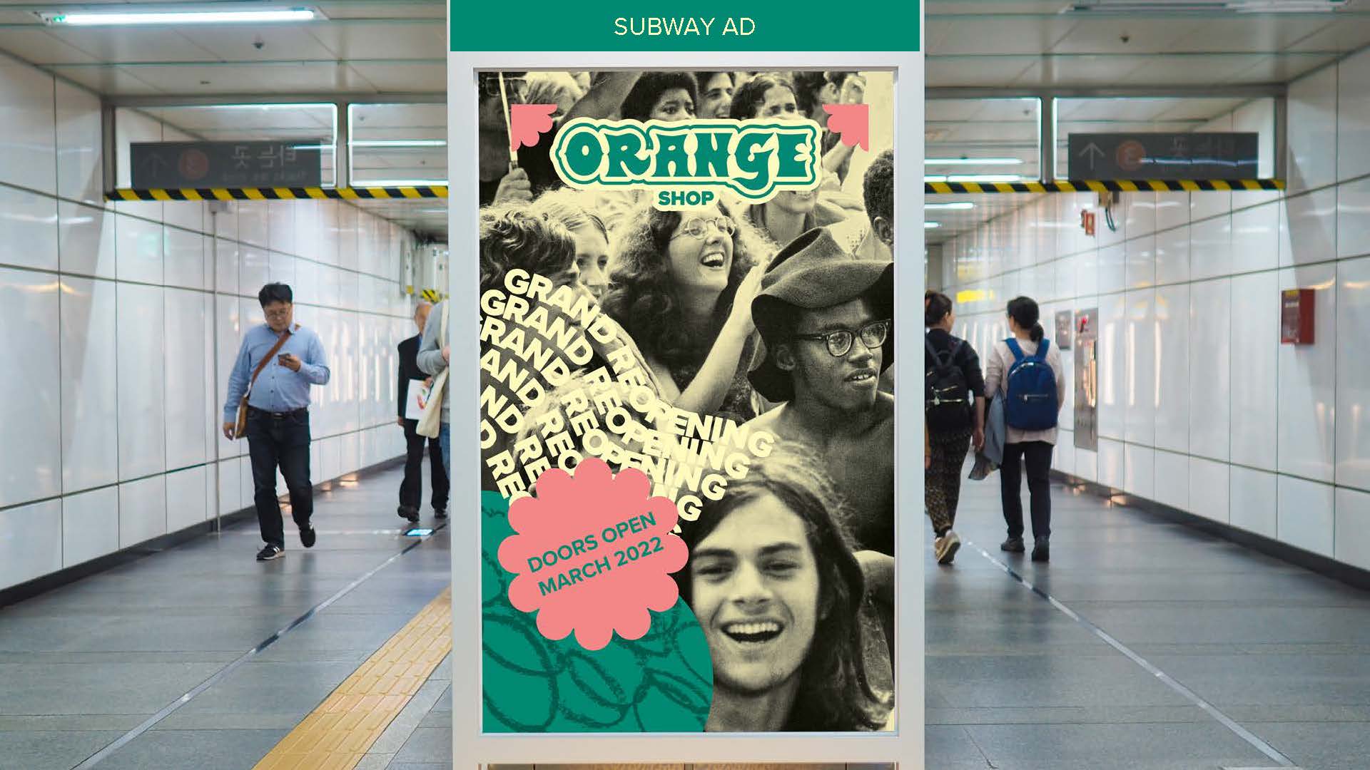 Orange subway ad mockup