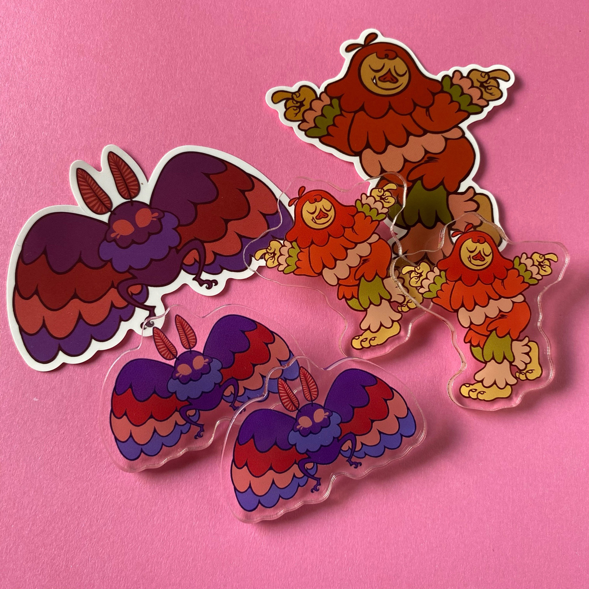 Mock ups of stickers and pins