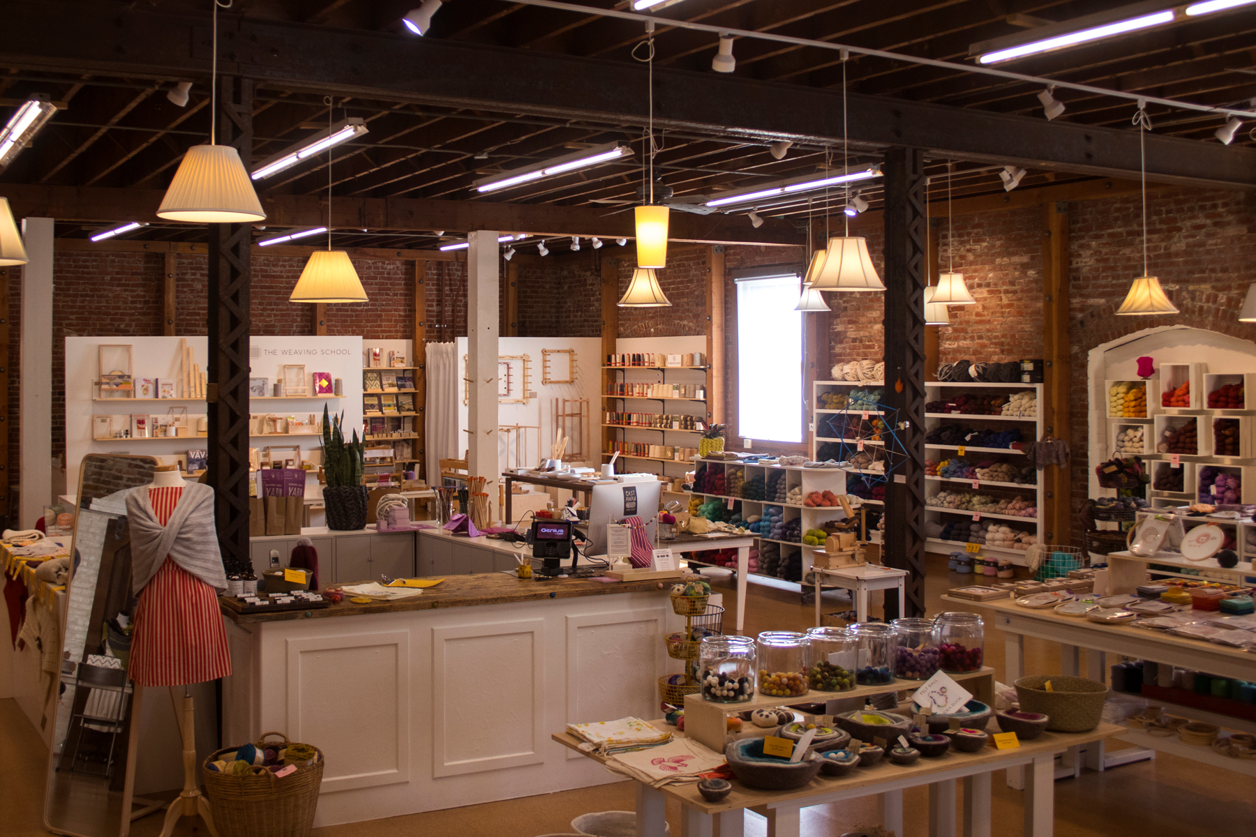 Interior view of Cast Away Yarn Shop