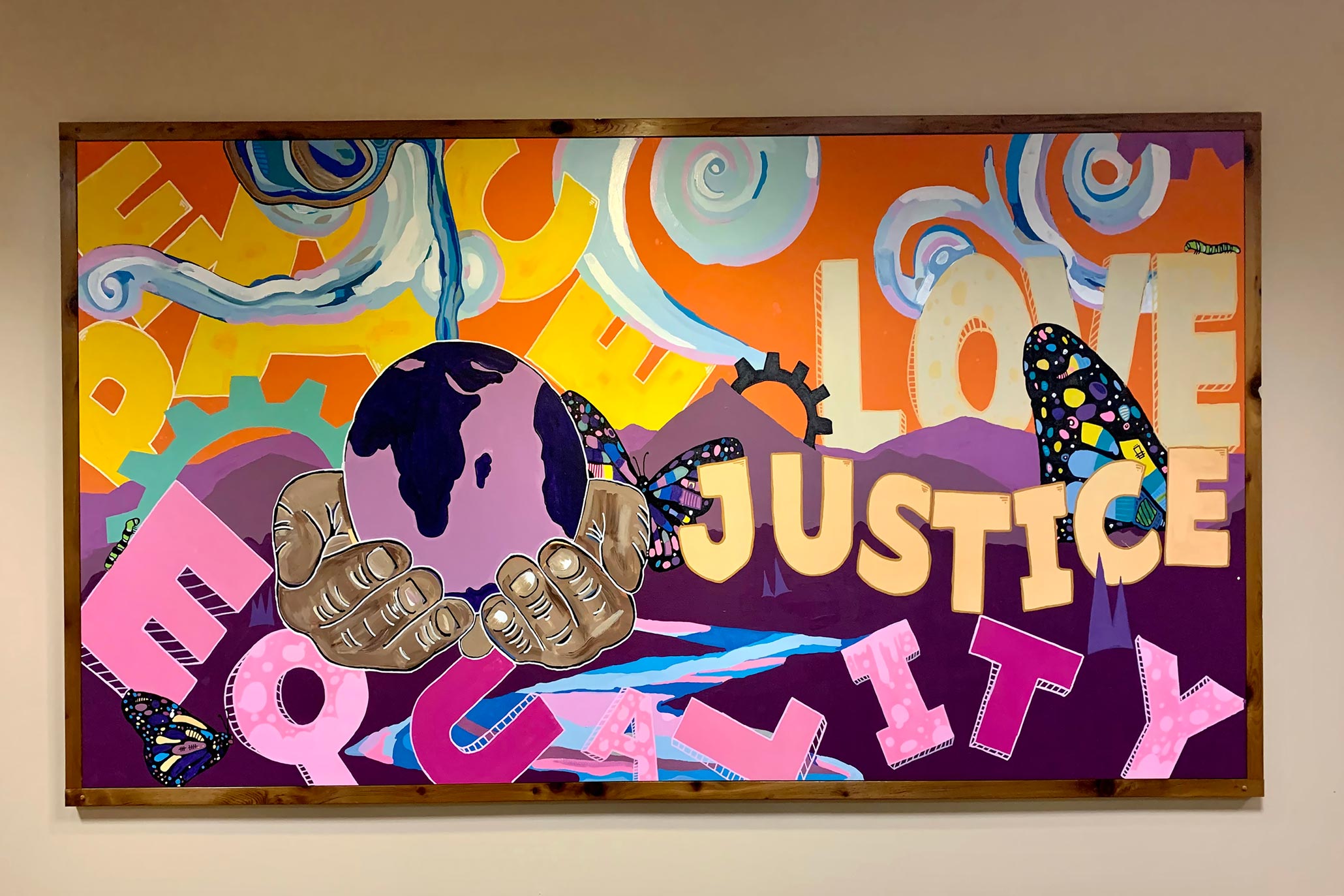 Painting by Daren Hill with emphasis on equality, justice, and love.