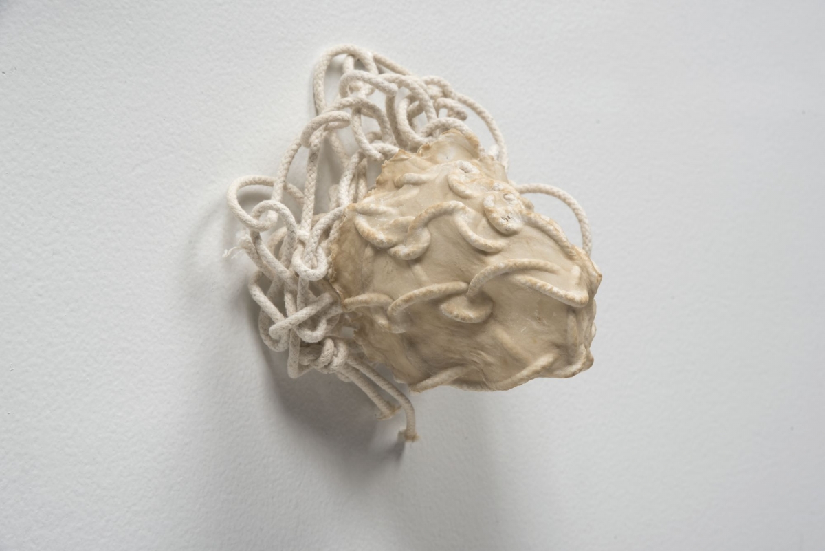 Circuits I, 2017, cotton twine, abaca paper pulp. Photo: Jerry Mathiason