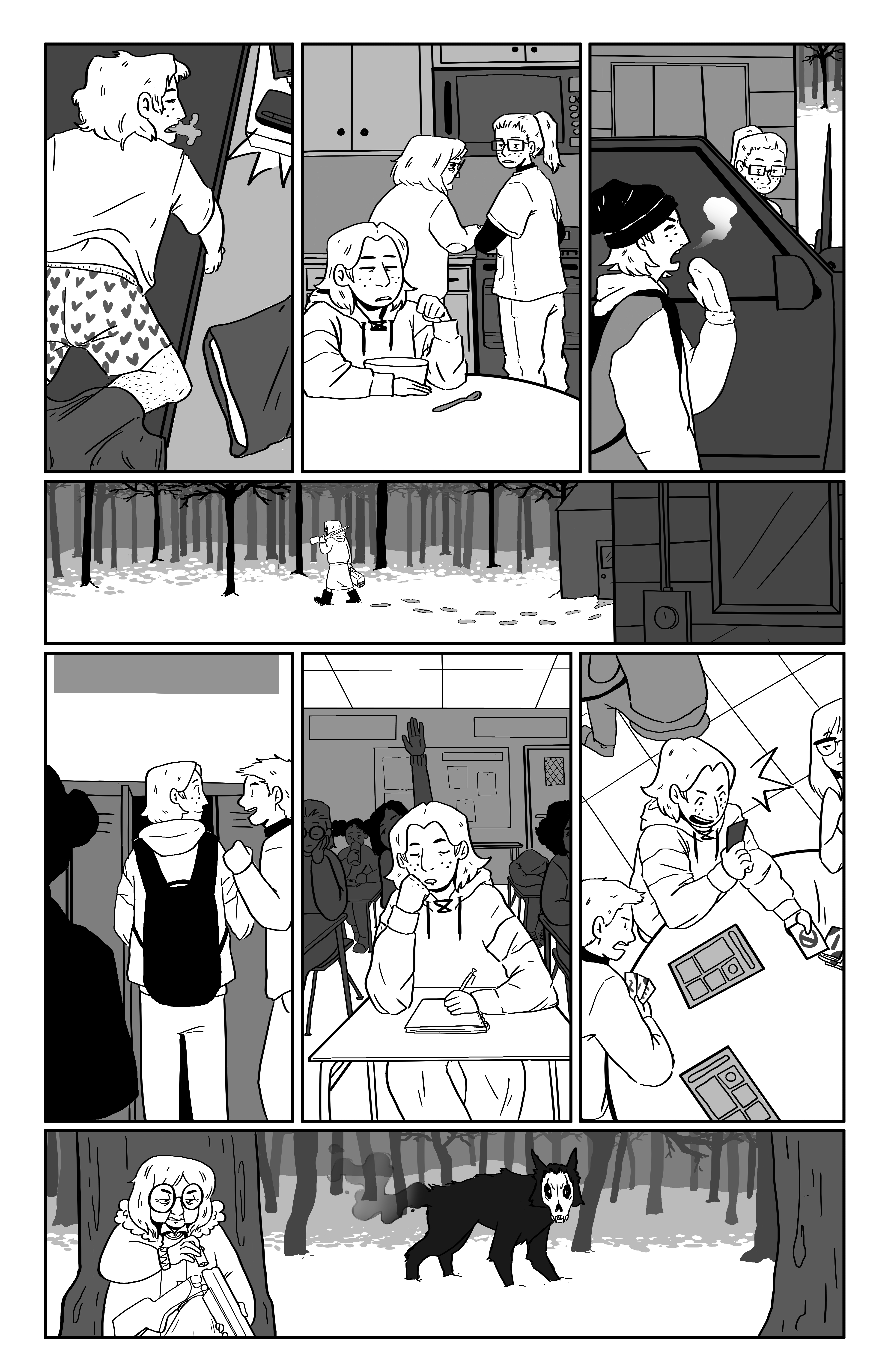3 of 4 comic pages by Molly Jurewicz