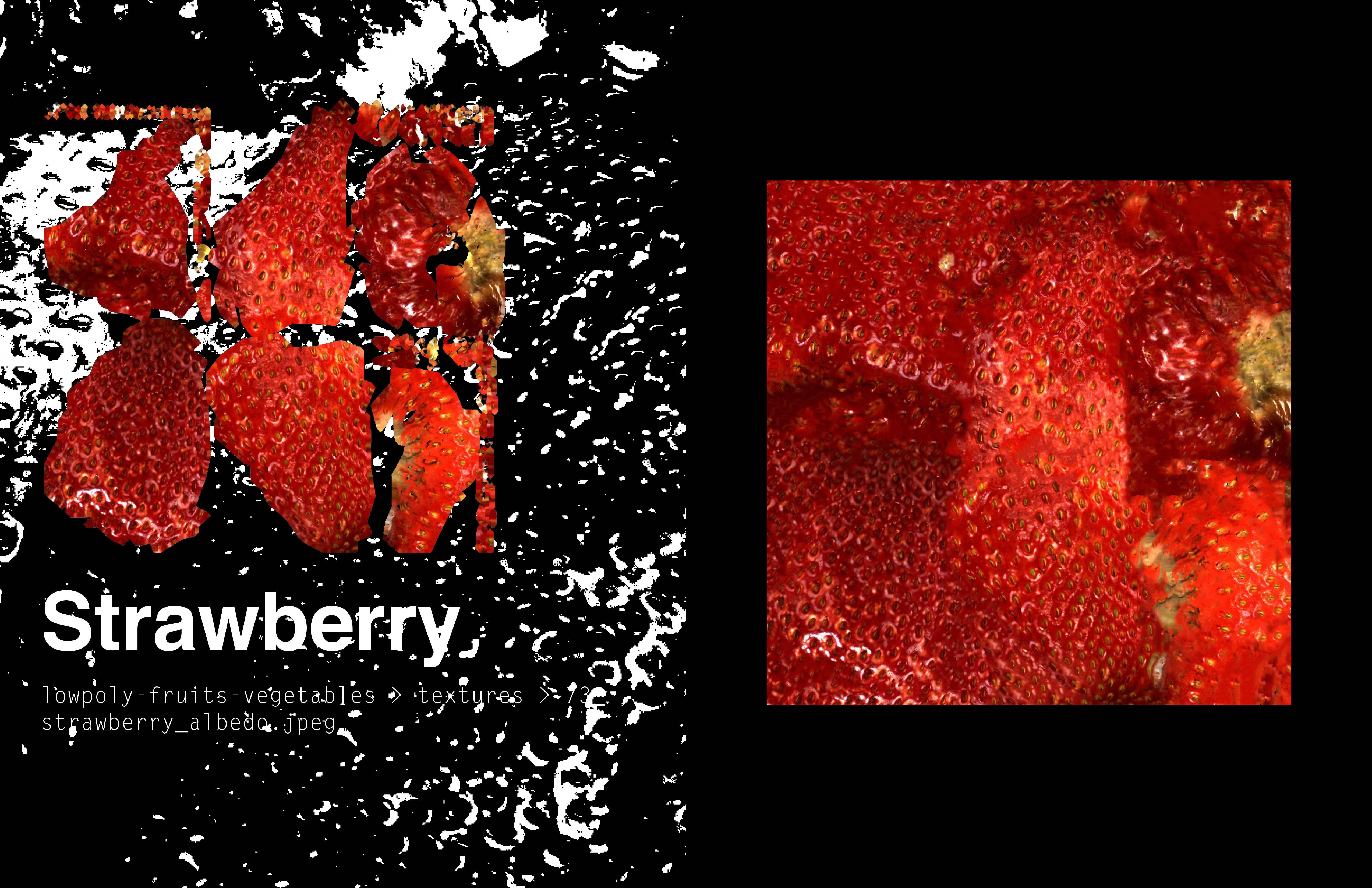 Strawberry page from "Low-Poly Abstraction."