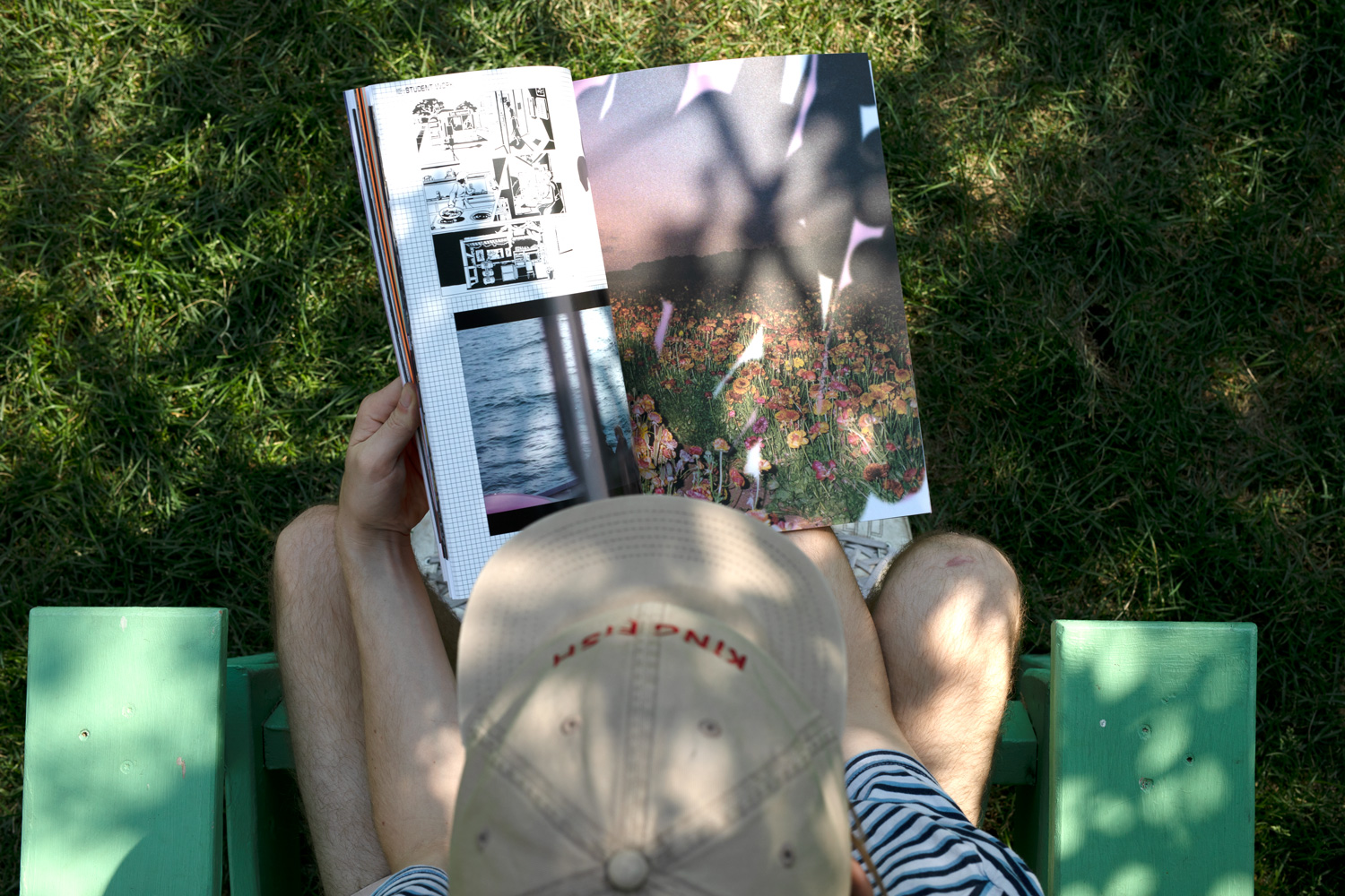 Student reading the MCAD Viewbook