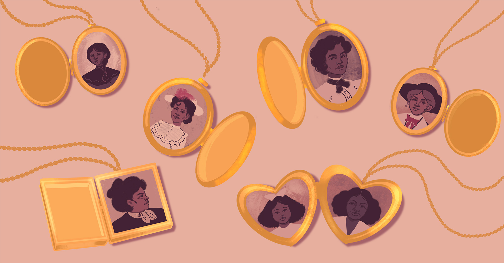 illustrations of lockets