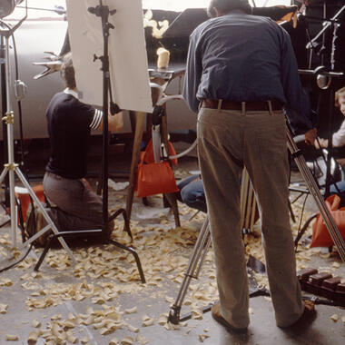 Cy DeCosse photographing Pringles for marketing campaign, c. 1969–1994