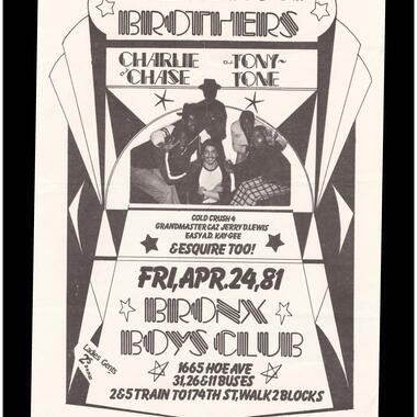 Buddy Esquire  Bronx Boys Club, 1981  8.5" × 11"  Breakbeat Lenny Archive, #8052.  Division of Rare and Manuscript Collections, Cornell University