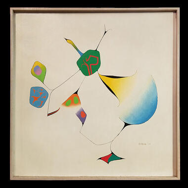 Verostko, Eikon #202, 1971, acrylic with gesso base on wood panel, 24 x 24 in.