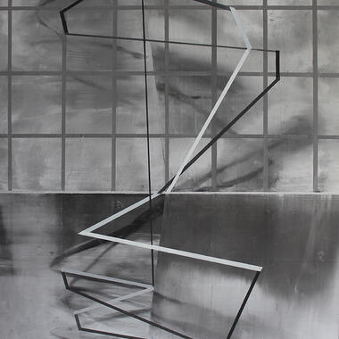 John Gaunt, Rocking Chair, oil on duralar, 37 x 25 inches