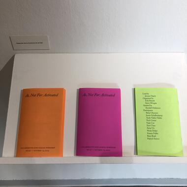 Collaborative zines from As, Not For: Dethroning Our Absolutes exhibition