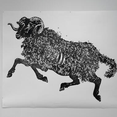 Jamie Kubat, Senior, Fine Arts, The Dreams That Died Still Follow Me, Woodblock print