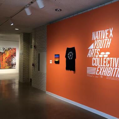 Titular display for Native Youth Arts Collective exhibition