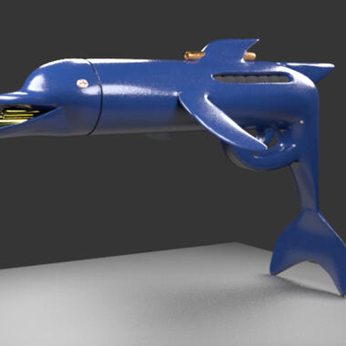 Anastasia Sackfield, Dolphin Gun, 2019, 3D animation, 5 sec.