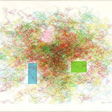 Verostko, Untitled, 1988, algorithmic pen and ink plotter drawing