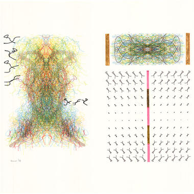 Verostko, Diamond Lake Apocalypse, #, 1992, algorithmic pen and brush plotter drawing on paper, 16 1/2 x 24 1/4 in.