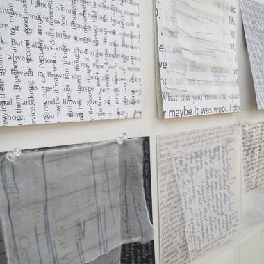 Anna Carlson, engram I (detail), 2014-15, Fiber: Screen-printing, embroidery