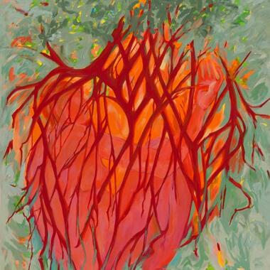 Hazel Belvo, Resurrection: Roots, 2013-14, acrylic on canvas.