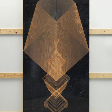 Michael DeLucia, Untitled, 2014, High pressure laminate on plywood. Courtesy of the artist, Anthony Meier Fine Arts and Eleven Rivington Gallery. 