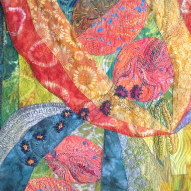 Debra Maertens, Shared Memories I, 2014, Fiber: hand-dyed fabric, machine & hand stitching