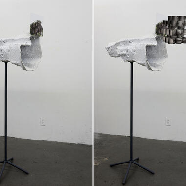 Michael Rees, Vanitas: Transmission (Mountain), v. 1, 2013-14, steel, ABS plastic, inkjet print laminated on sentry, augmented reality with Junaio. Courtesy of the artist.