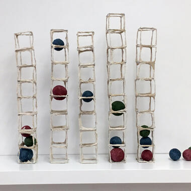 Jill Odegaard '96, MFA, Intervals, 2019, wire and handmade paper pulp