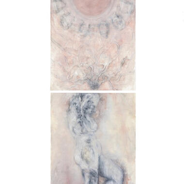 Michal Sagar '96, MFA, A Fertile Emptiness, 2018, graphite, charcoal, conté, pastel, sand, pumice, wax, carborundum, oil paint on paper 