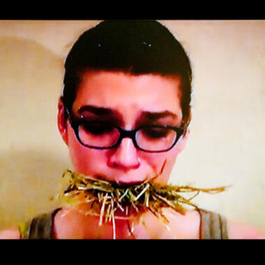 Sarah Kass, Hay Breath, 2010, Video performance, 2:24 min