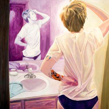 Anna Garksi, Men Look at Women, Women Watch Themselves Being Looked At, Oil on paper, 2011