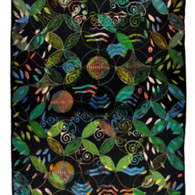 Marliss Jensen, Vitality Trellis, 2010, fiber reactive dye painting on cotton Dimensions: 167”x 54”