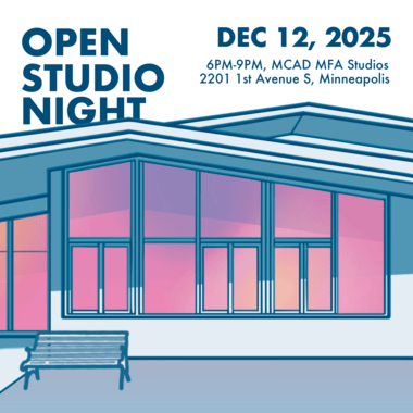 Open Studio Night poster image with MFA building