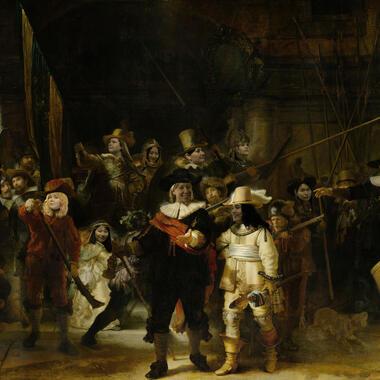 Historical painting containing the faces of the MFA 2026 cohort.