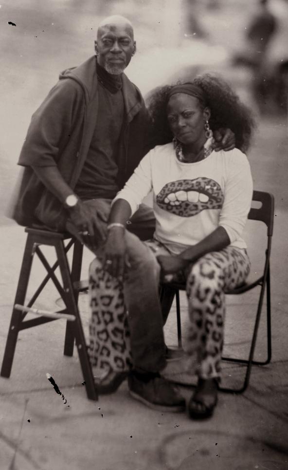 Carla Alexandra Rodriguez, "Lawanda and Partner," 2020, wet plate photograph, 6 x 4 in. ; Carla Alexandra Rodriguez