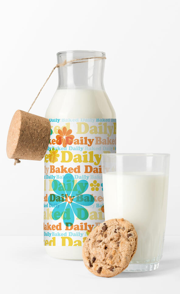 A mock up of branding for milk and cookies ; Tamara McLean