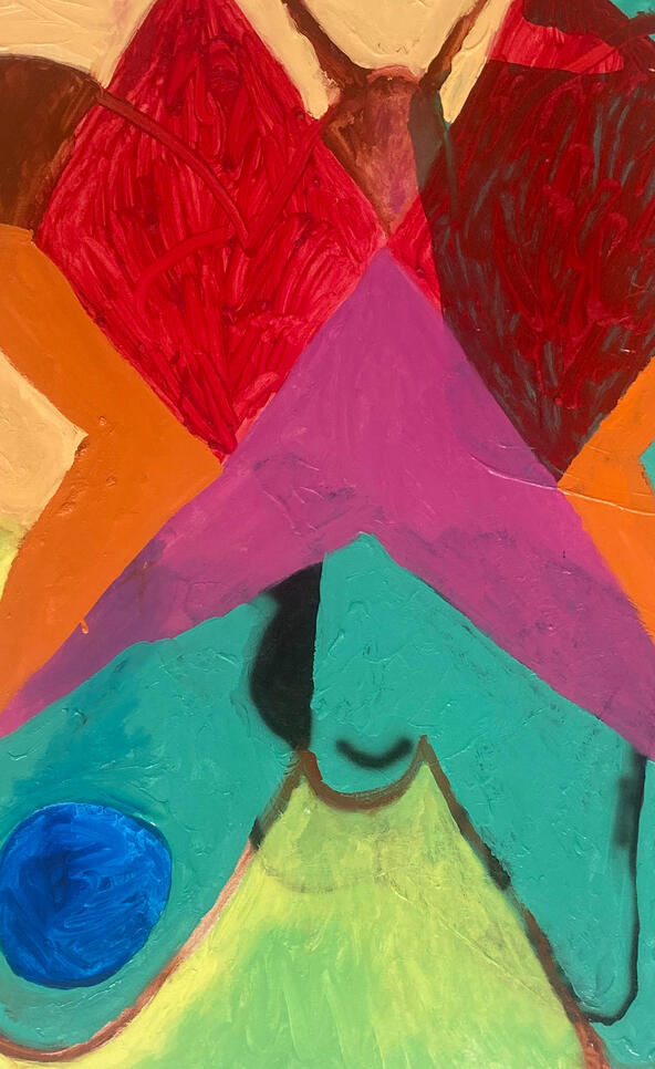 Abstract painting of a butterfly ; Mizz. Wormhole