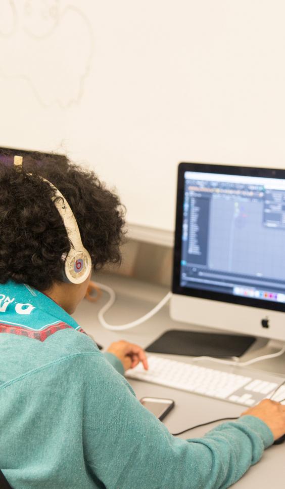 Student working on their computer