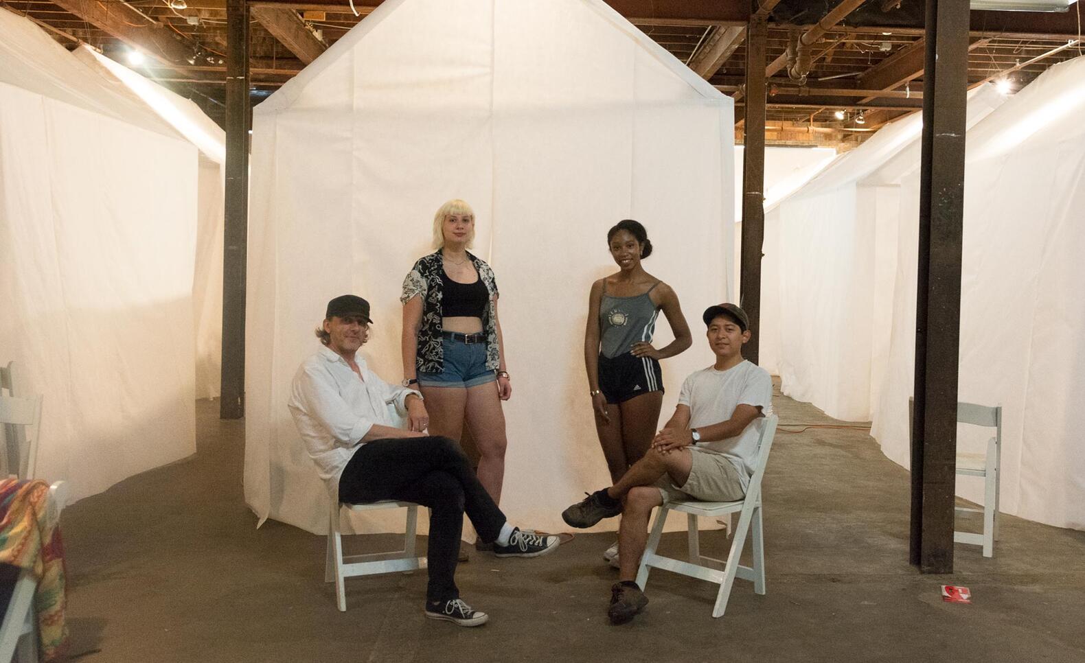 Students and professor at the Soap Factory