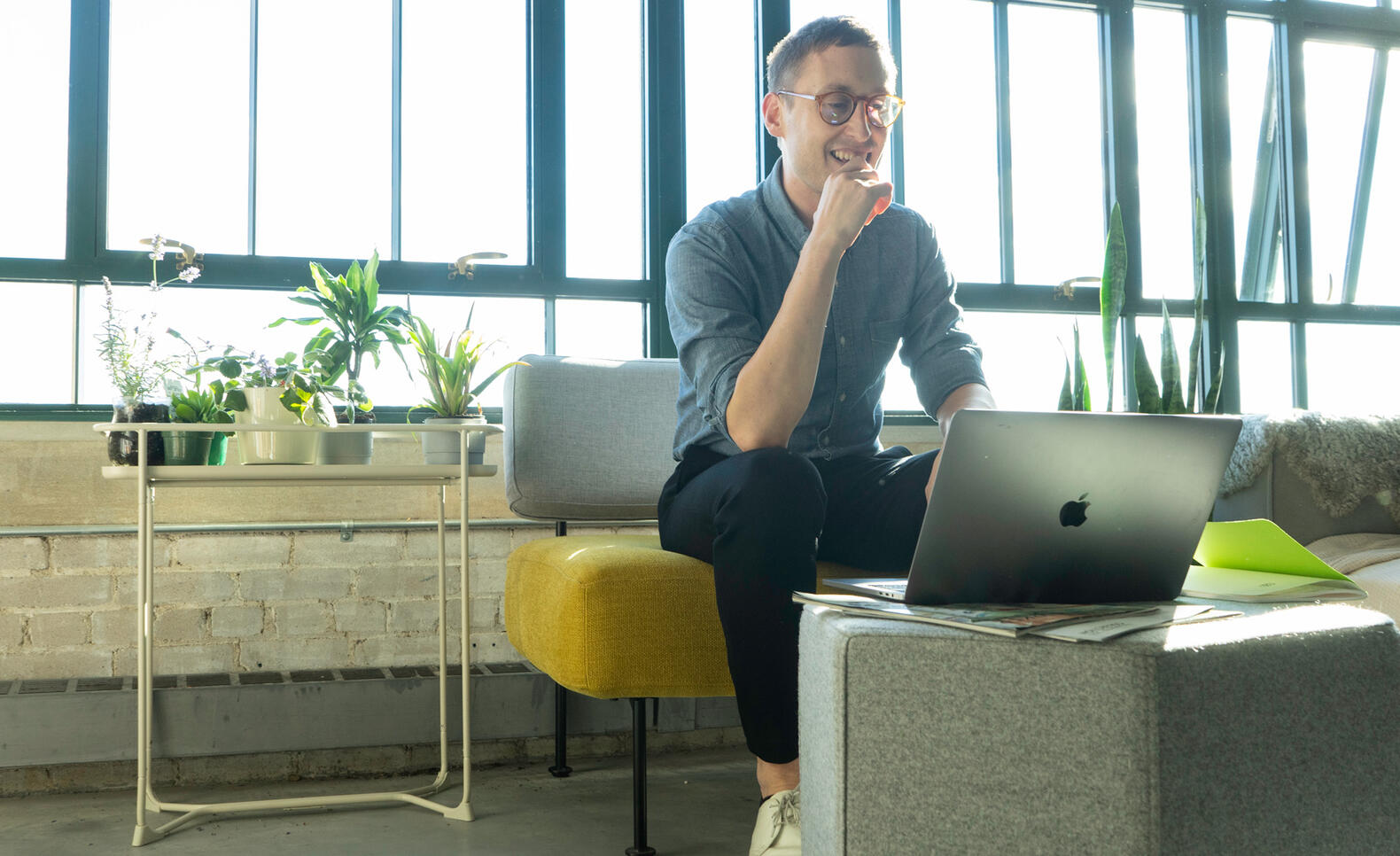 Student on their computer for an online class